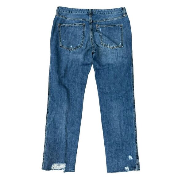 Free People button fly distressed straight leg ankle jeans size 27 - Picture 2 of 9